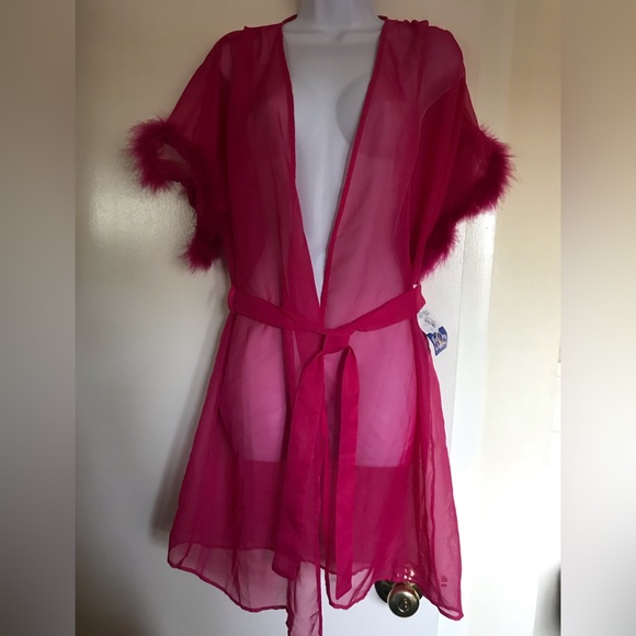 Moon Dance ,size S, 2piece Ensemble set , gown & coat , silky hot red color - Picture 10 of 16